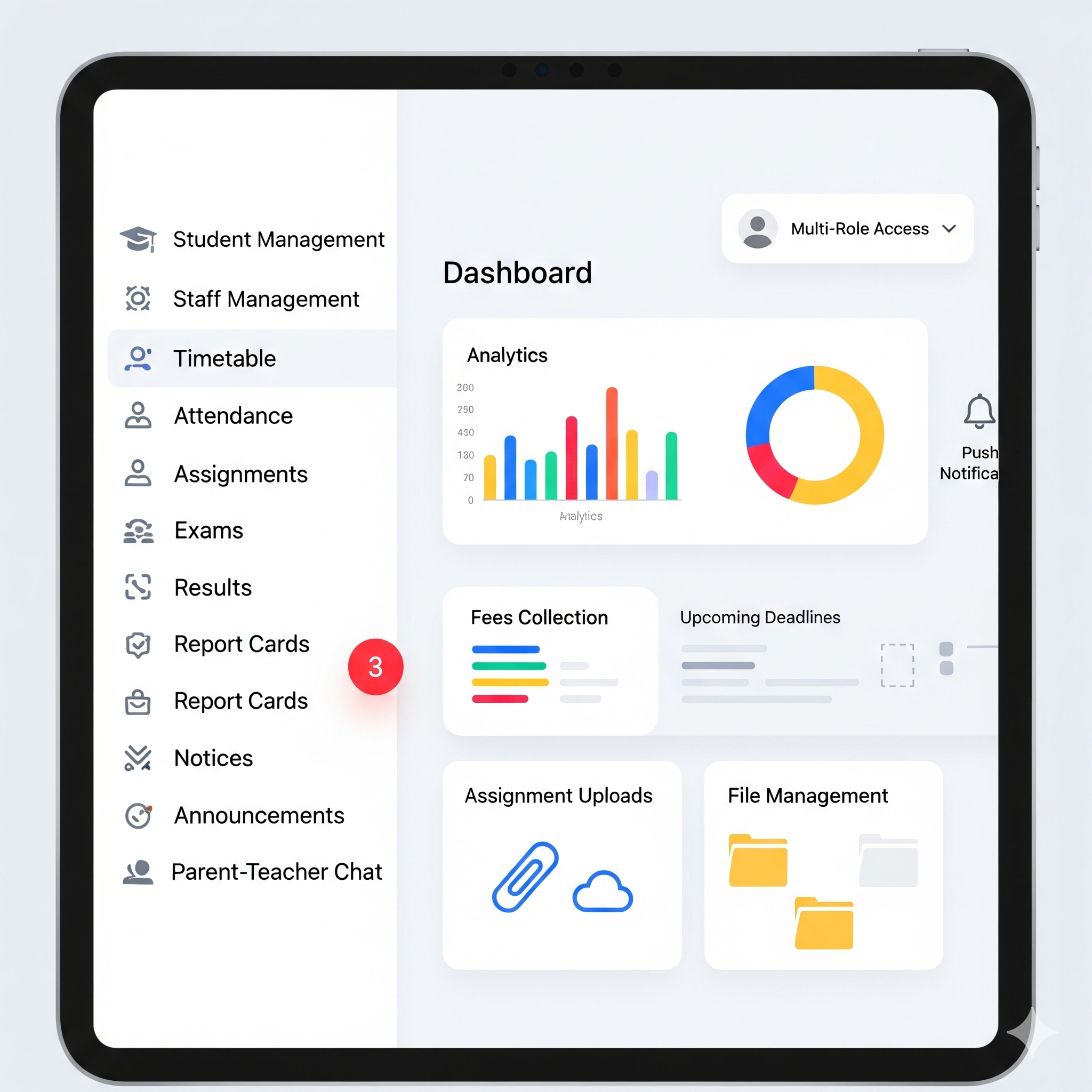school management system dashboard illustration